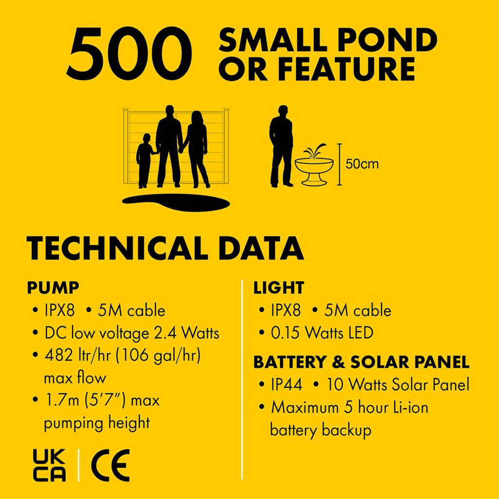 Blagdon Liberty Solar 500 Pond Pump and LED Light - Image 7